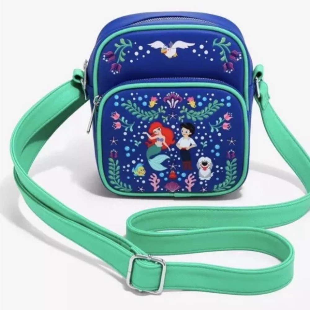 Disney Blue and Green Crossbody Bag Ariel theme loungefly host pick🎉🎉🎉🎉
